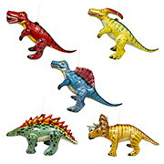 商品サイズ：W67.5×H34.5×D23cm 全5種類アソート！ エアーで膨らむ恐竜が大集合！ ゴム紐つきなのでヨーヨーみたいに遊べちゃう！ 1個ずつOPP袋に入っているので景品としても使えます！ 恐竜釣りのイベントも盛り上がりますよ！！...