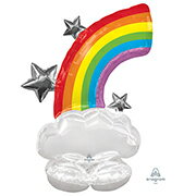 巨大 風船 ガス不要!【立つ 虹 にじ レインボー バルーン キッズパーティー ファミリーデー 結婚式 ウエルカムスペース 受付 ウエディング】【空気で立つバ...