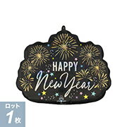 【アルミバルーン　1枚】P-AG L-SHP フェスティブ ニュー イヤー スパークル 　正月 　風船　new year..