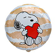 【長期浮遊タイプ】【アルミ風船】スヌーピー　アイブレックスバルーン　14インチ　PEANUTS　ローズゴールドストライプ 　5枚