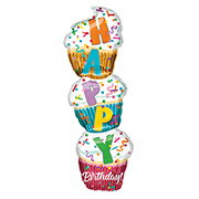 あす楽12時! 【アルミ風船 バルーン】P-AG LSHP スタックトカップケーキ1枚【P-ANG37983】【メール便OK】