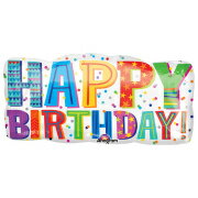 あす楽12時! 【アルミ風船 バルーン】P-AGL-SHPハッピーバースデータイプ1枚【P-ANG30823】【メール便OK】