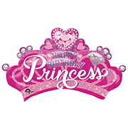 あす楽12時! 【アルミ風船 バルーン】P-AG L-SHPプリンセスクラウン&ジェム1枚【P-ANG34571】【メール便OK】