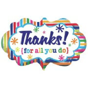 あす楽12時! 【アルミ風船 バルーン】P-AGLSHP ストライプドサンクスマーキー1枚【P-ANG23808】【メール便OK】