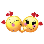 あす楽12時! 【アルミ風船 バルーン】 P-AGL-SHPエモティコンズインラブ 1枚【P-ANG34158】【メール便OK】