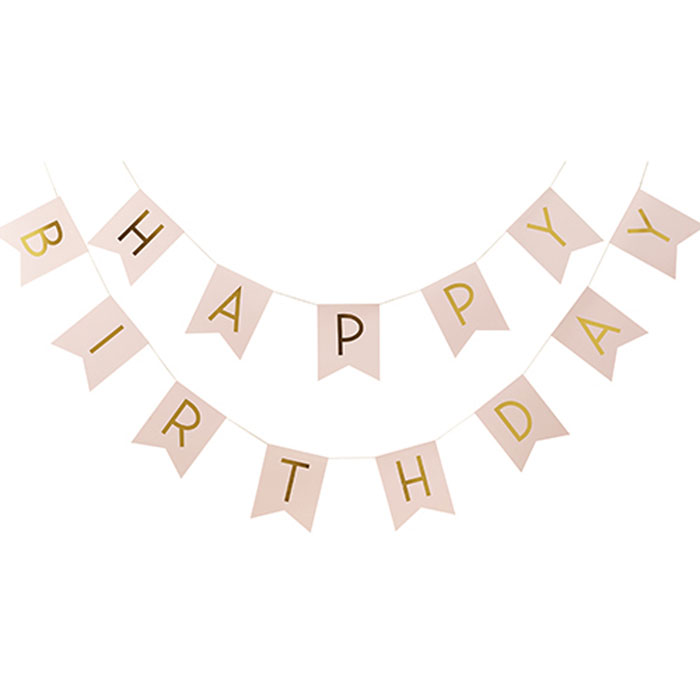【誕生日 パーティー 飾り】パステルパーフェクション フォイルバンティング ハッピーバースデー ピンク【ジンジャーレイ】【ginger ray】【GGR PP-...