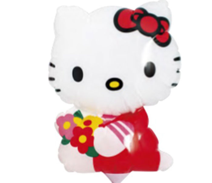 【キティ スティック付き バルーン 風船 手持ちタイプ】ブローイングタイプ ハローキティ フラワーブーケ 10本入り TKR02016