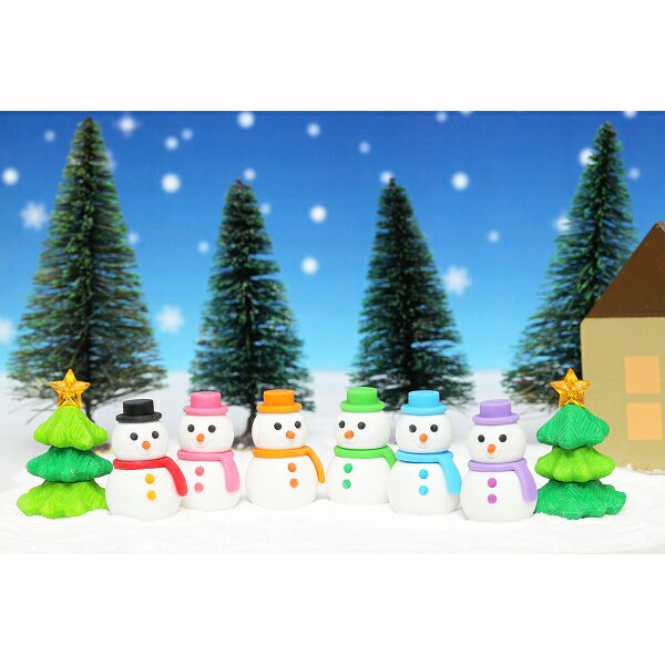 【クリスマスパーティーグッズ】雪だるま消しゴム60個 IWKXM14011