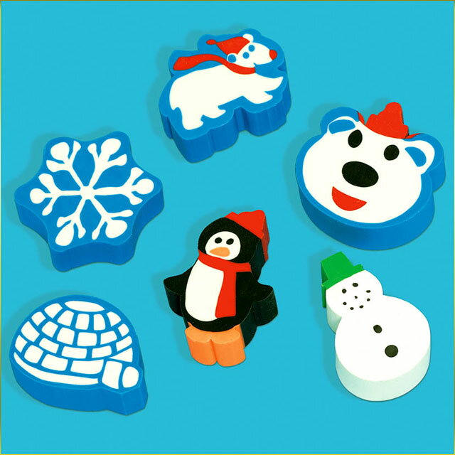 あす楽12時!消しゴム ウィンターファンイレイザー1パック パーティー クリスマス デコレーション 飾り付け 装飾 【pg394897】