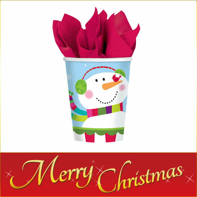 あす楽12時! カップ 紙コップ ジョイフルスノーマン1パック パーティー クリスマス デコレーション 飾り付け 装飾 【pg581185】