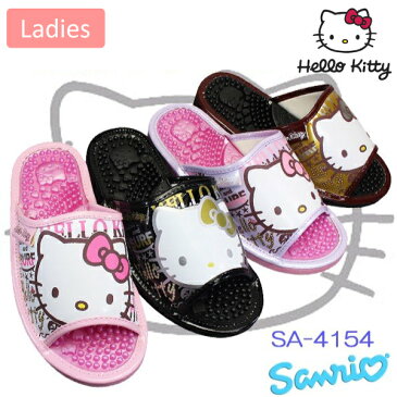 サンリオ SANRIO ハローキティ 健康サンダル SA4154 ホワイト・ブラック・パープル・ゴールド レディース 健康サンダル 屋内シューズ 履きやすい靴 合成皮革 HELLO KITTY SA-4154 キティちゃんのサンダル