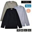 メンズ 紳士 PHCOLLECTION 長袖 Tシャツ ダンボール シンプル モノトーン インナー 重ね着 グレー カーキ ブラック S M L LL(4)