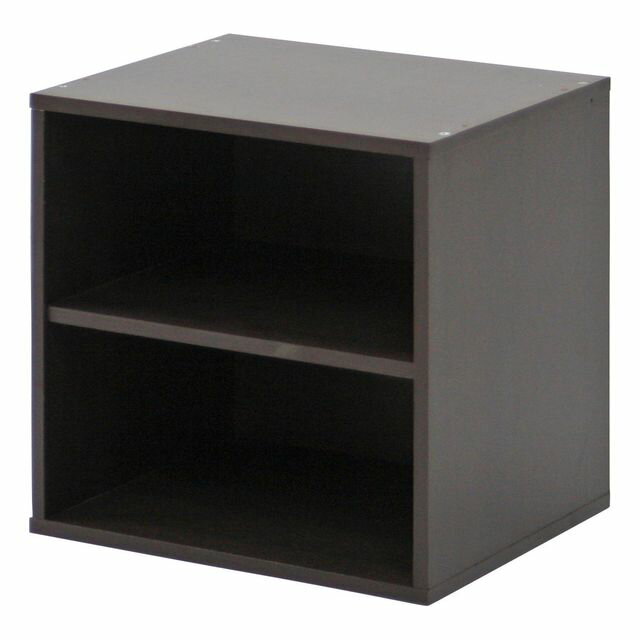 キューブボックス 棚付 ブラウン CB35SH（BR）