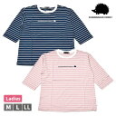 SCANDINAVIAN FOREST スカンジナビアンフォレスト レディース 婦人 Tシャツ 7分袖 ボーダー おしゃれ かわいい ロゴ プリント M L LL 【1点までメール便可】