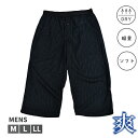 【お取り寄せ商品】ステテコ 7分丈 ヒザ下丈 メンズ 紳士 涼しい 爽感 DRY 軽量 ソフト 前開き M L LL ブラック 1個までメール便可