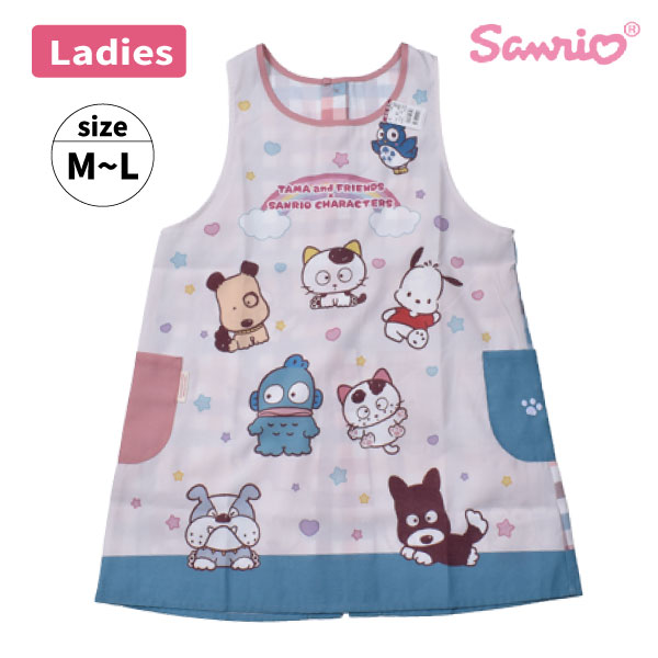 エプロン レディース 婦人 M-L TAMA サンリオキャラクターズ sanrio サンリオ コラボ 保育士 先生 介護士 看護師 プレゼント 【1点までメール便可】