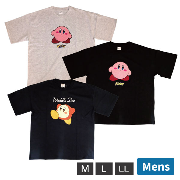 Rakuten - Tシャツ 星のカービィ ユニセックス 男女兼用 メンズ 紳士 レディース 婦人 半袖 サガラ刺繍 刺繍 カービィ キャラクター おしゃれ かわいい カジュアル M-LL 1点までメール便可