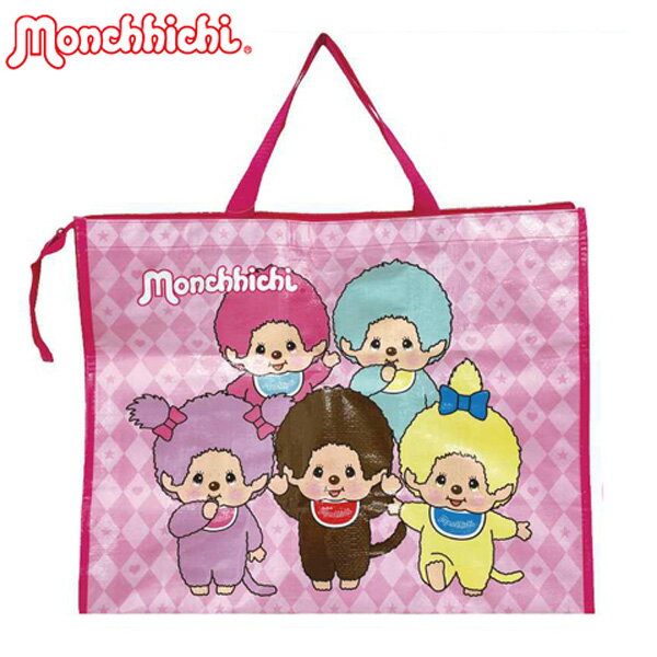 乐天商城 - [オンライン限定SALE] モンチッチ monchhichi ショッピングバッグ エコバッグ 鞄 バッグ トートバッグ アウトドア ピクニック 運動会 レジャーバッグ 旅行 MC0016 かわいい 総柄 ピンク