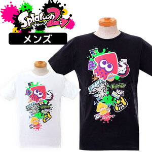 スプラトゥーン2 tシャツ 半袖 メンズ レディース 白T プリント 半袖Tシャツ スプラ グッズ 半袖tシャツ プリント ニンテンドー switch 白 ホワイト キャラクター 大人用 メール便送料無料【再入荷】