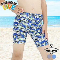 サーフパンツ スイムパンツ キッズ ベビー 水着 男の子 90 100 110 120 ショート ボードショーツ 水着 海水パンツ 海パン 海ぱん 子供用 ショートパンツ 学研の図鑑LIVE ブルー ネイビー メール便送料無料