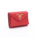 PRADA(プラダ)1mh021vitellomoveLACCA1三つ折り財布ラッカレッドウォレット