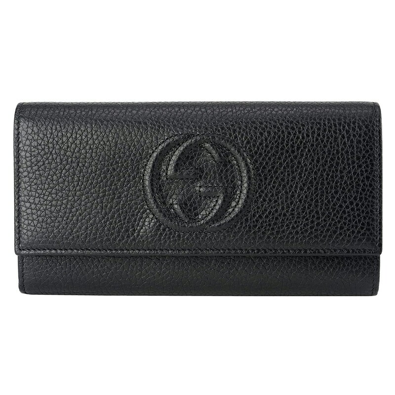 グッチ 長財布 レディース GUCCI(グッチ) 598206 A7M0G 1000 ソーホー コンチネンタルウォレット レザー NERO 黒 ブラック SOHO leather continental wallet 長財布 フラップ メンズ レディース ハイブランド