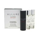 CHANEL (Vl) ALLURE HOMME SPORT Eau de Toilette Twist and Spray 3x0.7 FL. OZ. A[ I X|[c X|[cXvC 20mL{tB 20mL~2