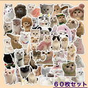 可愛い猫ステッカー たっぷり60枚セット シール