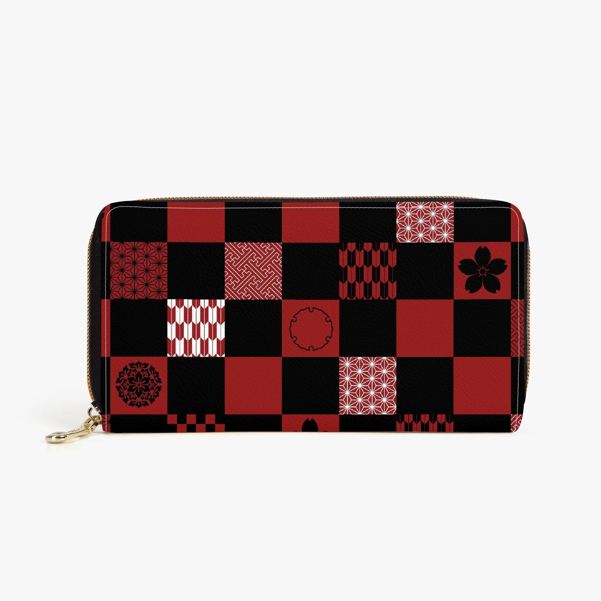 【直送品 同梱不可品】 和の地紋文様柄 えんじ色(ウォレット) ウォレット ユニセックス バッグ 全て 和..