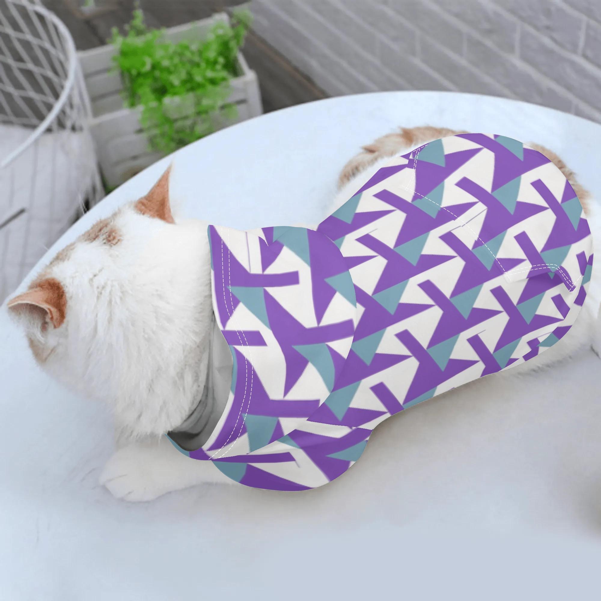 【直送品 同梱不可品】 幾何学模様 パープル&ブルー(ペットパーカー) ペットパーカー ユニセックス アクセサリー 全て ブルー パープル 青 紫 おしゃれ 松浦はれ 【受注作成品