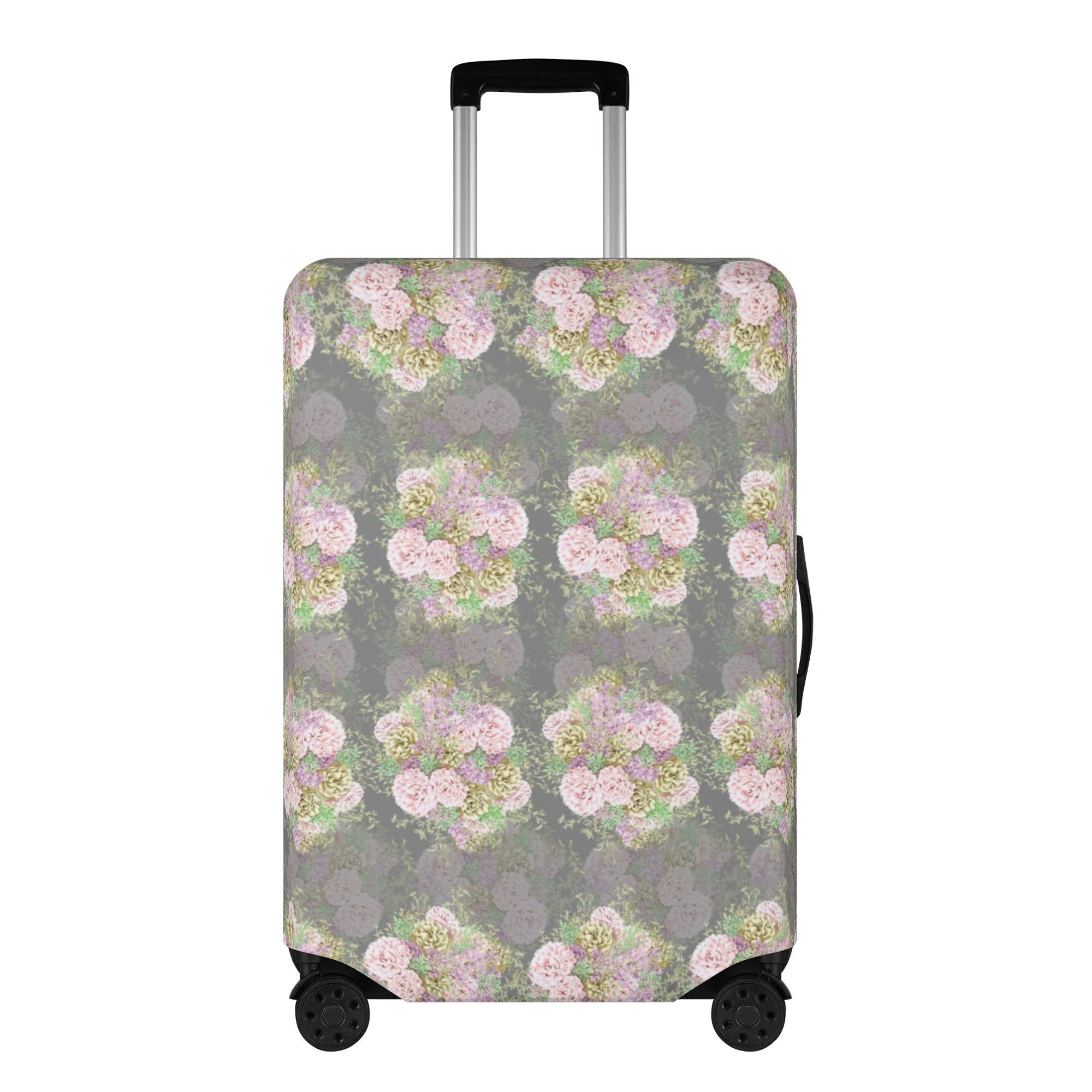 【直送品 同梱不可品】 花柄（グレー背景）(スーツケースカバー) スーツケースカバー ユニセックス ア..