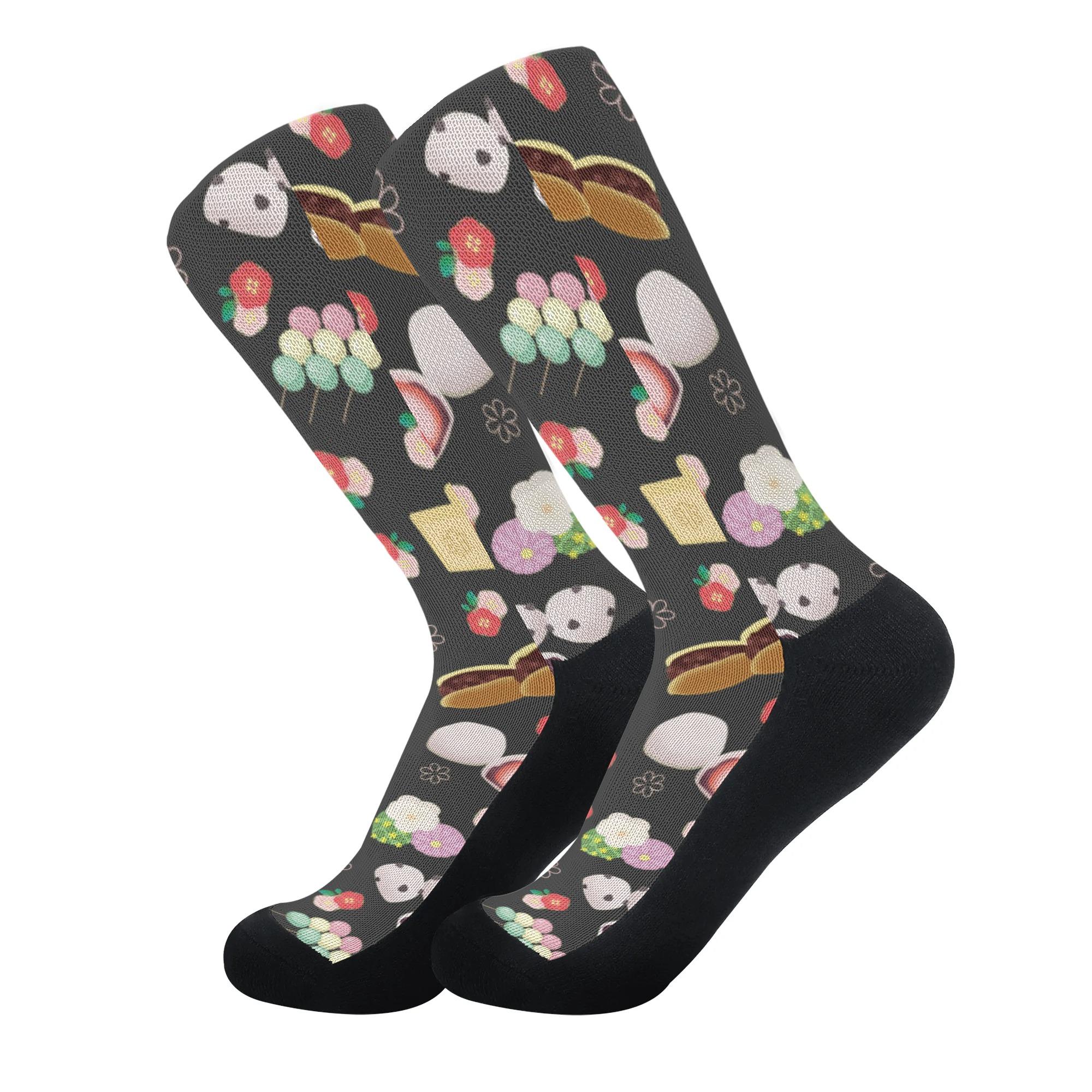 【直送品 同梱不可品】 和菓子柄(黒蜜)(ソックス) ソックス ユニセックス アクセサリー 全て 食べ物 お..