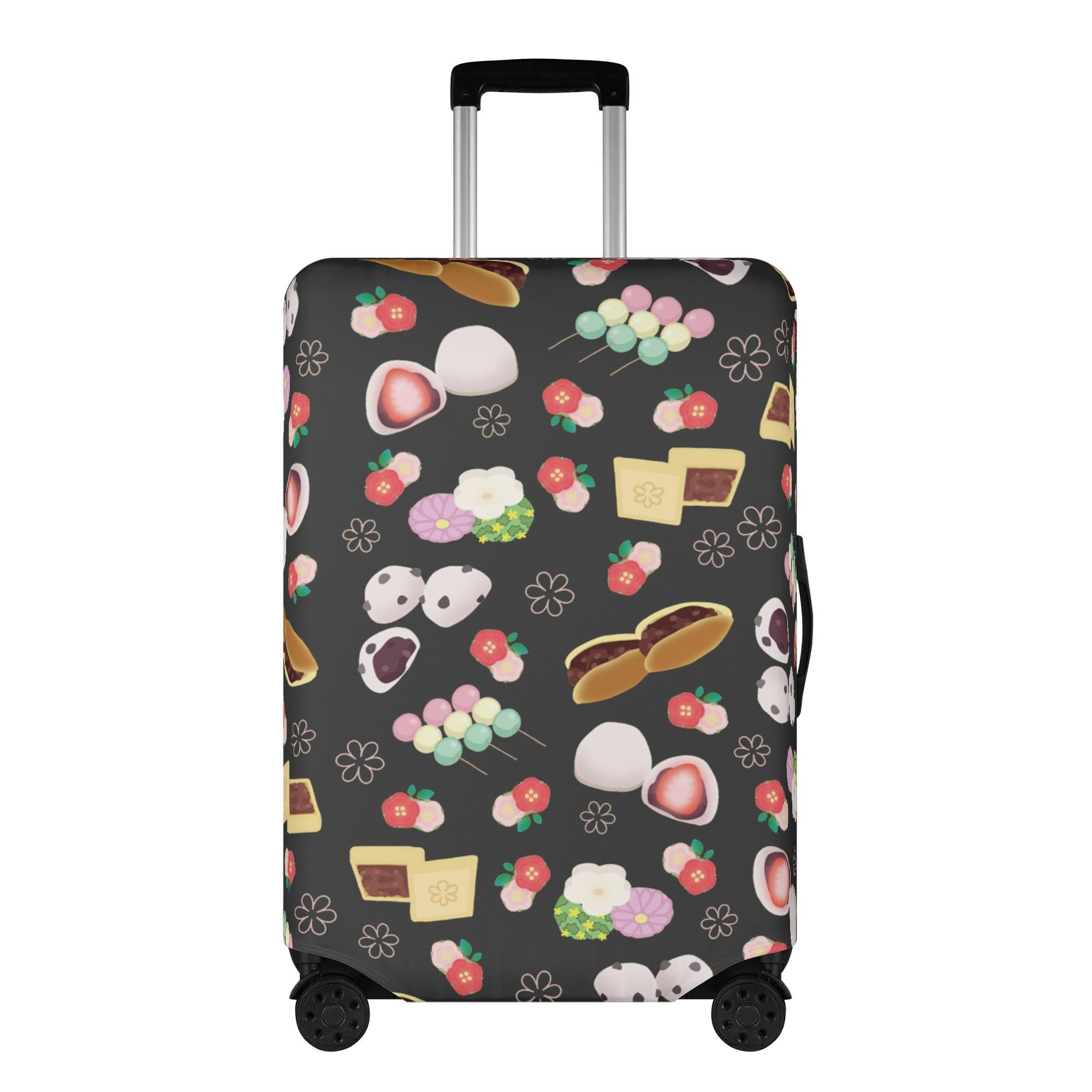 【直送品 同梱不可品】 和菓子柄(黒蜜)(スーツケースカバー) スーツケースカバー ユニセックス アクセ..