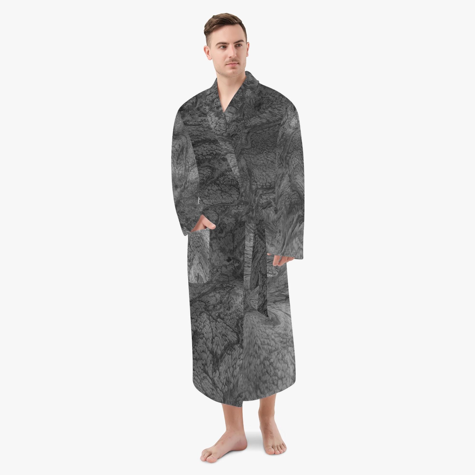 【直送品 同梱不可品】 グレー(メンズバスローブ) メンズバスローブ メンズ アート レディースレギンス..
