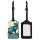 【直送品 同梱不可品】 アールヌーボーの花のモチーフをあしらった黒猫(ラゲッジタグ) ラゲッジタグ ユニセックス アクセサリー 動物 猫 ギフト 贈り物 普段使...