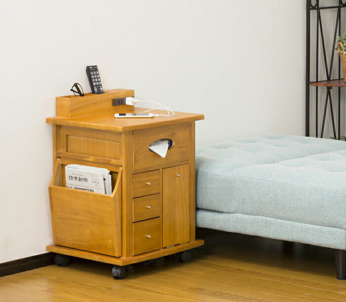 【直送品・大感謝価格】118セレクションカタログ2017 ソファーサイド すっ桐 ナイトワゴン 64837 W43×D..