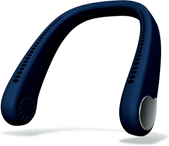 扇風機 首かけ【直送品】USB充電式リーフネスネックファン ホワイト、ネイビーアソート 222×207×58mm ..