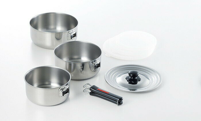 Ih Incompatible - 【直送品】エクセレントシェフ ワンタッチクッカー着脱式 片手鍋16cm＆18cm＆20cm EXC-103 0386061 2022 STAGE GIFT CATALOG 229シリーズ【ヘルシ価格】キッチン用品 調理器具 キッチン 料理 クッキング