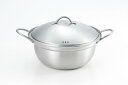 【直送品】ステンレス製寄せ・しゃぶ鍋24cm YS-100 0386093 340×240×120mm 750g 3600ml 高さ120mm 2022 STA...