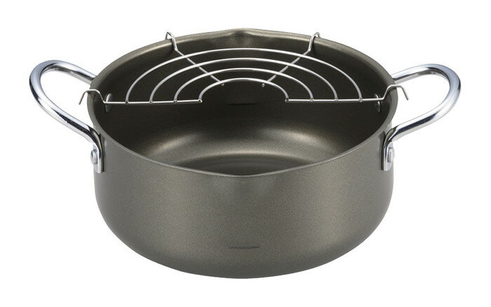 【直送品】ラルス 深型天ぷら鍋18cm アミ付 LA-18W 260×200×90mm 610g 満 ...