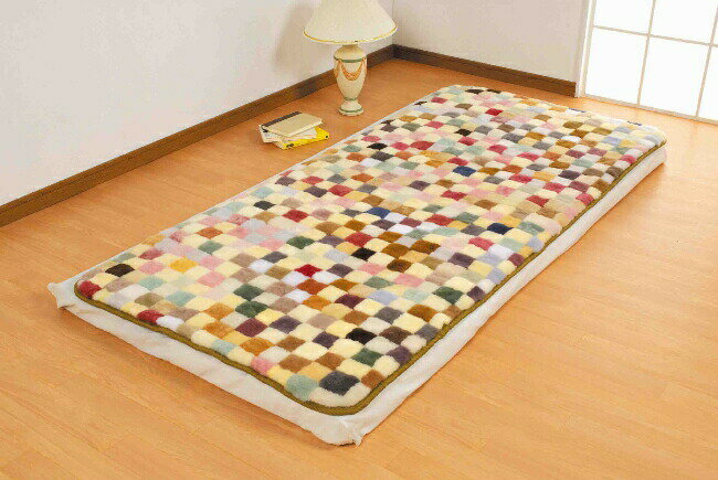 大感謝価格 ムートンパッチワークシーツ DZLBC90 約90×190 送料無料 直送品。代引・・同梱・返品・キャンセル・割引不可 ムートンパッチワークシーツ