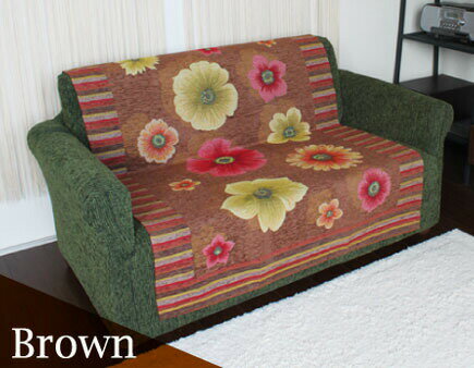 【直送品】アネモネ ソファーカバー 3人用 155×150cm ベージュ/オレンジ/グリーン/ブラウン 1838034/1838035/1838036/1838037【割引不可品】 インテリア ソファカバー イタリア製 ジャカード織生地 洗濯機で丸洗い可能