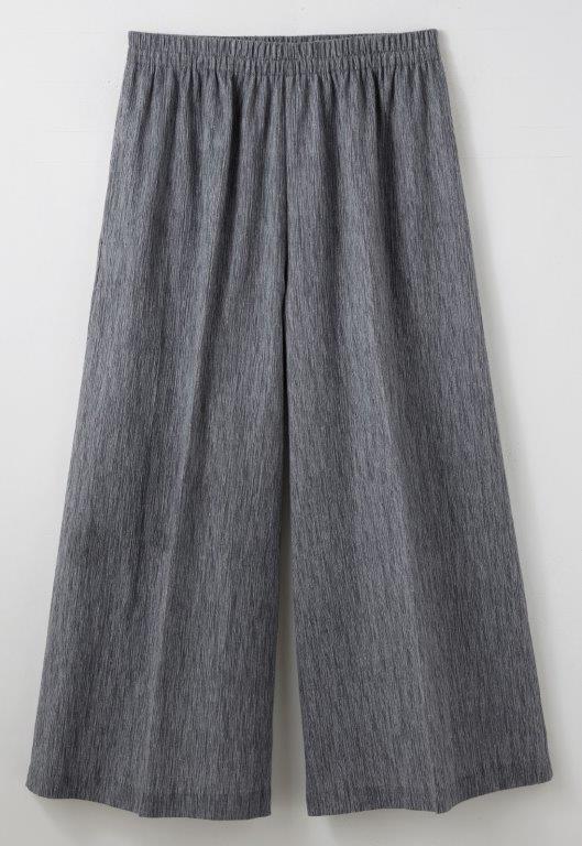 高島ちぢみ キュロットパンツ グレー L【楽天倉庫直送】 レディースファッション ボトムス パンツ