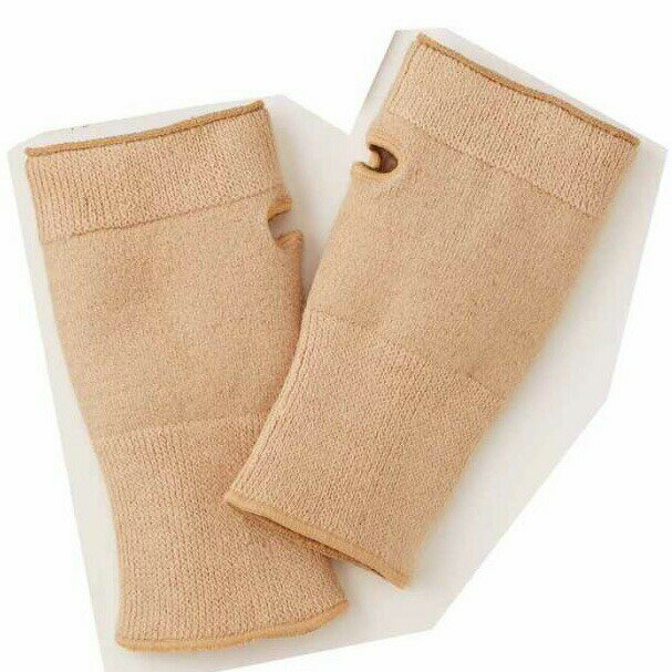 【楽天倉庫直送】ふわっとあたたか 手首保温サポーター 2枚組 ベージュ健康 グッズ 手首 サポーター 保温 防寒 あったか 遠赤外線 裏起毛