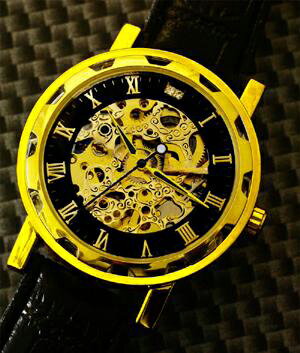 『Homberger(オムバーガー) 天然ダイヤ クラシックダブルスケルトン時計』送料無料腕時計 ウォッチ Homberger(オムバーガー) 天然ダイヤ クラシックダブルスケルトン時計