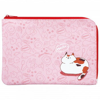 抗菌マルチケース スリムタイプ にゃんこ ピンク KASM-1604【お寄せ品、返品キャンセル不可。欠品終売時連絡あり】