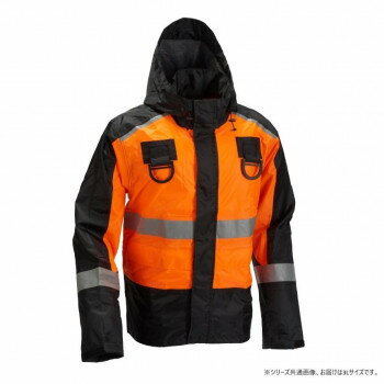 【直送品】船橋(フナハシ) レインウェアブレイブレイン(フルハーネス仕様)FS-1110FH オレンジ/ブラック 3L【お寄せ品、返品キャンセル不可。欠品終売時連絡あり】