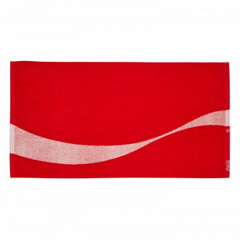 犬飼タオル COC736G コカ・コーラ 毛違いジャガードレジャータオルM　リボン【お寄せ品、返品キャンセル不可。欠品終売時連絡あり】