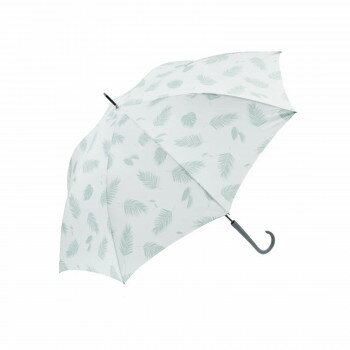 Umbrella - 【メーカー直送（大型）】ソフトジャンプ(R) スライドスリム 60cm 長傘 ボタニカル リーフグリーン【お寄せ品、返品キャンセル不可。欠品終売時連絡あり】