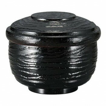 福井クラフト　荒波飯器(蓋親)黒内朱セット 30003050【お寄せ品、返品キャンセル不可。欠品終売時連絡..
